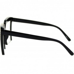 Cat Eye Womens Gold Metal Stud Crop Bottom Oversize Cat Eye Eyeglasses - Black - CT18SS8A2YQ $14.53