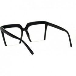 Cat Eye Womens Gold Metal Stud Crop Bottom Oversize Cat Eye Eyeglasses - Black - CT18SS8A2YQ $14.53