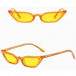 Sport Cat Eye Sunglasses for Women-Tigivemen Vintage Small Frame Eyewear UV400 - Yellow - C718RLXMUG9 $8.57