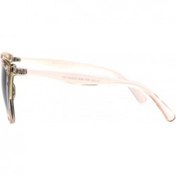 Round Runway Fashion Metal Bridge Trim Oversized Cat Eye Sunglasses - Pink Silver Mirror - C7184IW4ENI $12.25