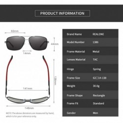 Rectangular Men's Polarized Sunglasses- Rectangular Driving C1 - C1 - CC195A230N7 $32.86