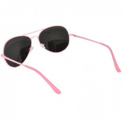 Aviator Colored Metal Frame with Full Mirror Lens Spring Hinge - Pink_mirror_lens - CN122DP4TNZ $11.54