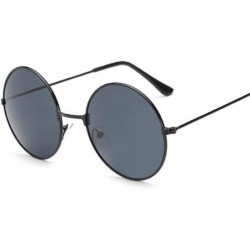 Oversized Retro Small Round Sunglasses Women Vintage Brand Shades Black Metal Sun Glasses - Goldblue - C018W3N0CZS $13.23