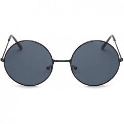 Oversized Retro Small Round Sunglasses Women Vintage Brand Shades Black Metal Sun Glasses - Goldblue - C018W3N0CZS $13.23