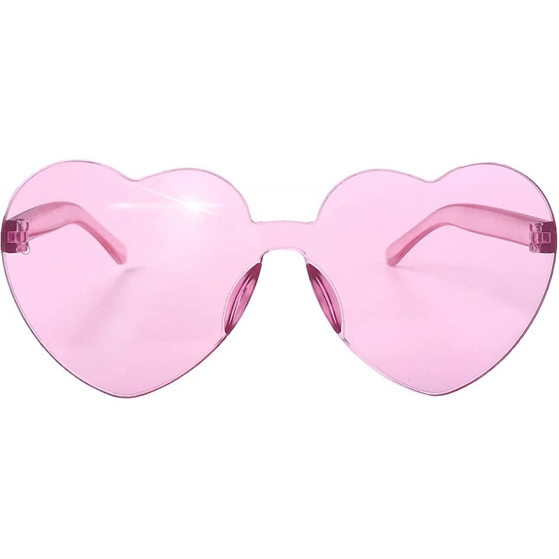 Goggle Rave Glasses Goggles Heart Rimless Clout Sunglasses-costume accesoories for women-girls-men - Pink Heart - CG18O25QKOA...