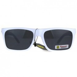 Rectangular Biohazard Sunglasses Mens Sporty Fashion Rectangular Shades UV 400 - White - CV189D9AAUW $8.33