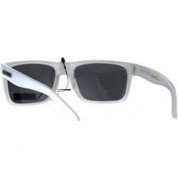 Rectangular Biohazard Sunglasses Mens Sporty Fashion Rectangular Shades UV 400 - White - CV189D9AAUW $8.33