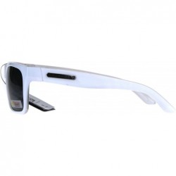 Rectangular Biohazard Sunglasses Mens Sporty Fashion Rectangular Shades UV 400 - White - CV189D9AAUW $8.33