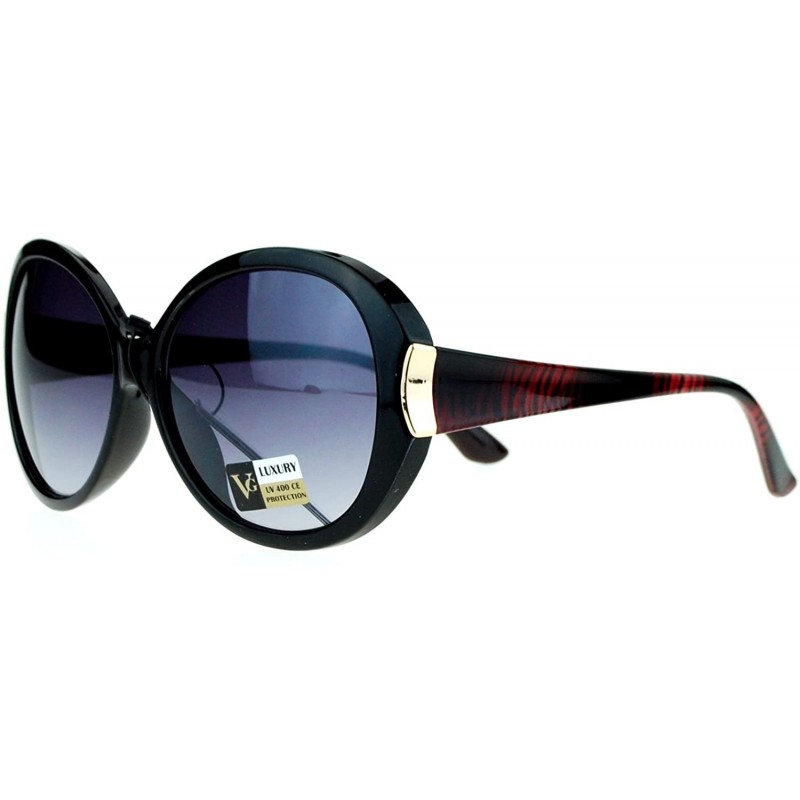 Round Diva Womens Round Oversize Butterfly Thick Plastic Sunglasses - Black Red - C211ZANA0MP $10.45