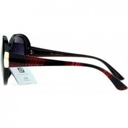 Round Diva Womens Round Oversize Butterfly Thick Plastic Sunglasses - Black Red - C211ZANA0MP $10.45