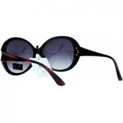 Round Diva Womens Round Oversize Butterfly Thick Plastic Sunglasses - Black Red - C211ZANA0MP $10.45