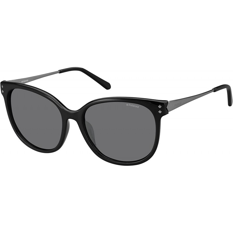 Oval Women's Pld4048s Oval - Shiny Black/Gray Polarized - 56 mm - CF12MXXYFUO $44.10