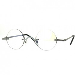 Small Round Circle Clear Lens Rimless Glasses Wide Frame Narrow Lens ...