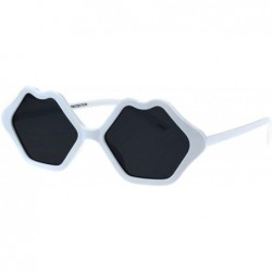 Oval Womens Lips Shape Sunglasses Cute Kiss Lips Shades UV 400 - White - CK18K38EUK7 $11.01