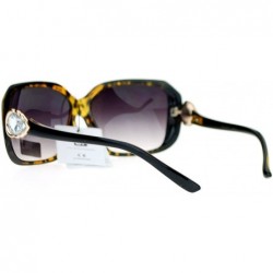 Rectangular Womens Fashion Sunglasses Square Rectangular Frame Pear Rhinestone - Tortoise - CI125NXNJM1 $12.88