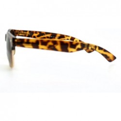 Wayfarer Unisex Fashion Sunglasses Stylish Chic Short Half Horn Rim Frame - Tortoise - CO11E2E1YXJ $7.98