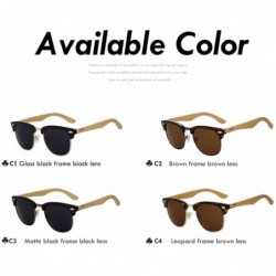 Shield Half Metal Bamboo Sunglasses Men Women Glasses Mirror Sun Glasses Fashion Gafas Oculos De Sol UV400 - CX18R5UZW59 $28.15