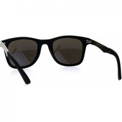 Rectangular Mens Plastic Horned Rim Metal Arm Elegant OG Designer Sunglasses - Black Blue - C8184MWRLOQ $14.07