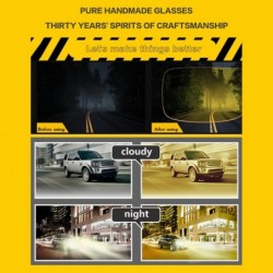 Rectangular Night Driving Glasses - Anti Glare Polarized Safety Yellow Glasses for Men Women - Black Frame/(Yellow Lens) - CA...