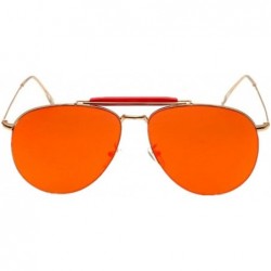Aviator Women Pilot Mirror UV400 Sunglasses Coating Flat Sun Glasses Eyewear - Red - C11839I9TZU $8.75