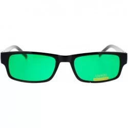 Rectangular Black Rectangle Frame Color Lens Sunglasses Spring Hinge - Black - CS1880N5AUM $10.23