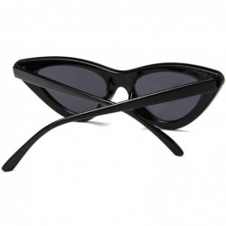 Cat Eye Retro Fashion Sunglasses Women Vintage Cat Eye Black White Sun Glasses UV400 Oculos - Black Red - CG19856NMYI $19.90