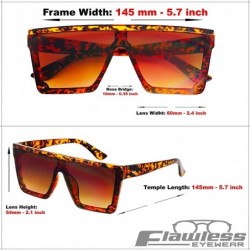 Square Oversized Semi Rimless Sunglasses Tortoise - Tortoise - CX18T87WUG8 $9.33