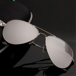 Rectangular Men's Aviation Sunglasses Women Driving Alloy Frame Polit Mirror Sun Glasses - Black Gray - CS194OEUT53 $17.28