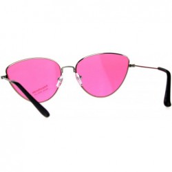 Cat Eye Womens Metal Rim Cat Eye Pop Color Retro Sunglasses - Silver Pink - CI18D4KZYQO $11.16