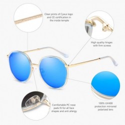 Oversized Cateye Women Sunglasses Polarized UV Protection Driving Sun Glasses for Fishing Riding Outdoors - 1001- Blue Lens -...