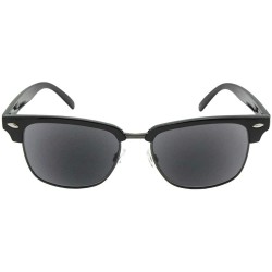 Rectangular Retro Full Lens Reading Sunglass R59 - Black Pewter Frame Gray Lenses - CJ195LN8QOT $18.89