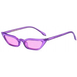 Goggle Fashion Rectangular Cat Eye Sunglasses Translucent Women Steampunk Fashion Shades - Purple - CA180AY0LGQ $9.25