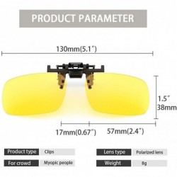 Rimless ALLO Polarized Clip-on Sunglasses for Men- Flip Up Over Prescription Glasses - Yellow - CR18QA2RKDN $14.98