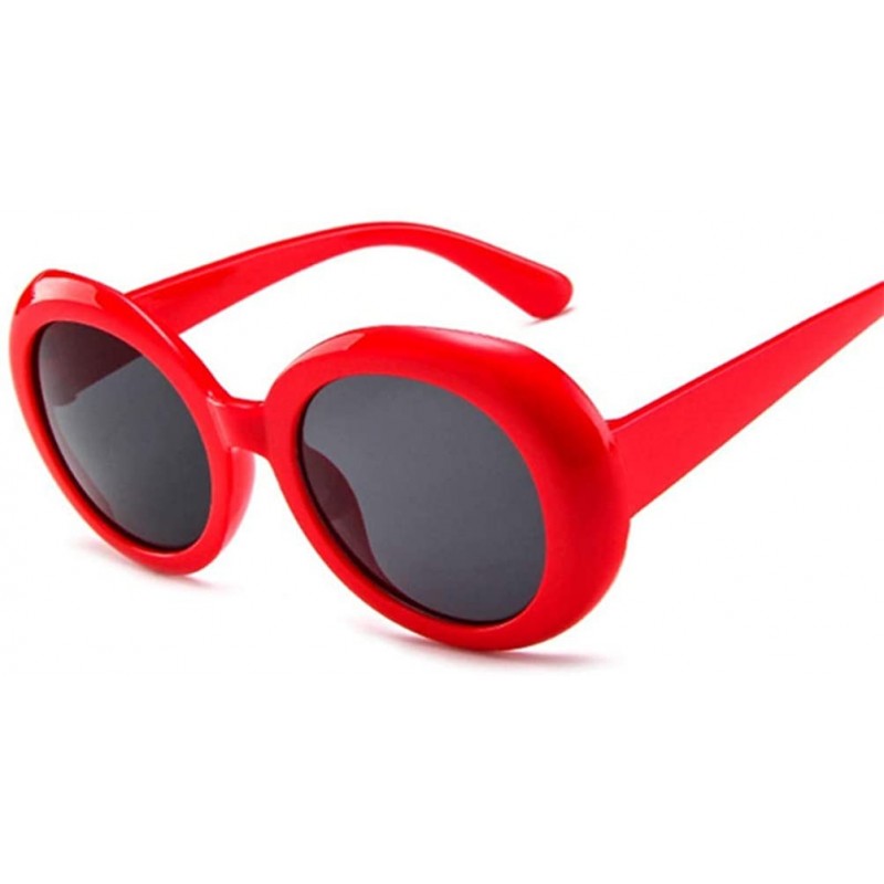 Round Sunglasses Women Vintage Retro Round Frame Sun Glasses Hip Hop Clear Glasses - Redgray - CJ18WWMIRMT $19.04