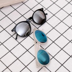 Goggle Sun Glasses Unisex Vintage Retro Women Men Glasses Mercury Mirror Lens Sunglasses-Grey Blue - CJ199HWMEAU $19.05