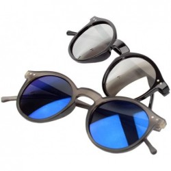 Goggle Sun Glasses Unisex Vintage Retro Women Men Glasses Mercury Mirror Lens Sunglasses-Grey Blue - CJ199HWMEAU $19.05