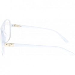 Aviator Mens Retro Nerdy Geek Urkel Plastic Pilot Clear Lens Eye Glasses - White - CI11Q16WX1N $10.66