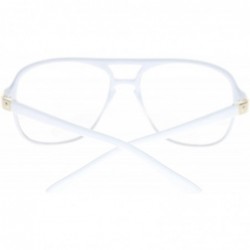 Aviator Mens Retro Nerdy Geek Urkel Plastic Pilot Clear Lens Eye Glasses - White - CI11Q16WX1N $10.66