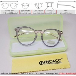 Square Oversized Big Round Horn Rimmed Eye Glasses Clear Lens Oval Frame Non Prescription - Gray 10122 - CX18NYLQM2C $10.37