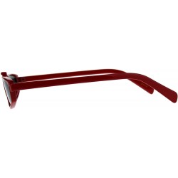 Rectangular Vintage Fashion Sunglasses Unisex Skinny Frame Unique Pop Up Bridge - Red (Black) - CW18DA4QQD8 $10.08