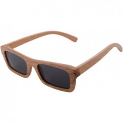 Wayfarer Wood Polarized Sunglasses Wooden Frame UV400 Summer Glasses-SG6006 - Brich Leaf - CL18E5CU3ZM $15.78