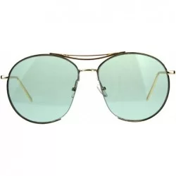 Round Exposed Lens Luxury Metal Rim Oceanic Round Designer Pilots Sunglasses - Green - C518C9DNRWX $26.18