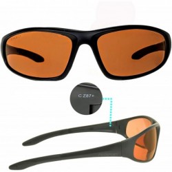 Sport Safety Glasses Z87 Work Driving Shooting Sunglasses HD Amber or Grey Lens Mens Womens - CM199D49ORN $12.36