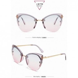 Cat Eye Women'S Sunglasses - Marine Film - Cat'S Eye - Half Frame Sunglasses - Fashion Glasses - Style 6 - CK18U90U0CG $16.43
