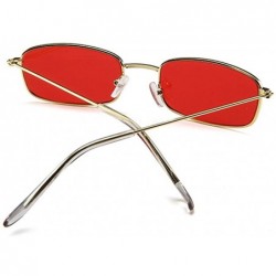Square Small Metal Frame Square Sunglasses Non Polarized Lens - Gold/Red - CH199EQ3CL3 $11.62