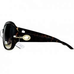 Oval Luxury Fashion Sunglasses Womens Designer Style Rhinestone Shades UV 400 - Tortoise (Brown Smoke) - CM186SRG33W $14.21