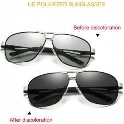 Rimless Photochromic Polarized Sunglasses Men Women for Day and Night Driving Glasses - 8521-black - C918YW0YDGK $20.63