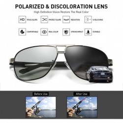 Rimless Photochromic Polarized Sunglasses Men Women for Day and Night Driving Glasses - 8521-black - C918YW0YDGK $20.63