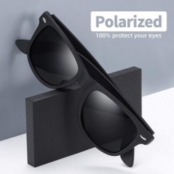 Wayfarer Polarized Sunglasses for Men and Women Matte Finish Sun Glasses Color Lens 100% UV Blocking - CT192QT3LTI $16.28