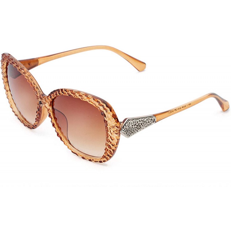 Wrap Sunglasses Vintage Bifocal Lens Sunglasses for Women Lattice Frame - Brown - C818TWZYK32 $13.49